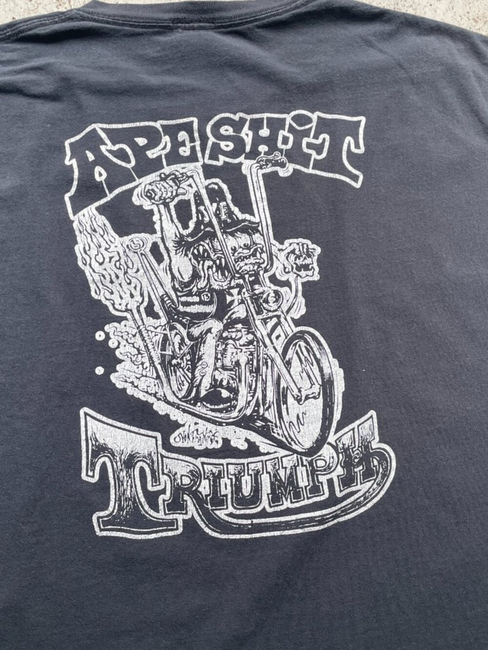 Triumph Motorcycles "APE SH*T" Men's 3XL Black T-Shirt Short Sleeved Biker 90s